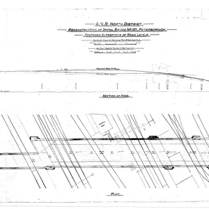 G. N. R North District - Reconstruction of Spital Bridge No. 187 Peterborough- Proposed Alterations of Road Levels [1921]