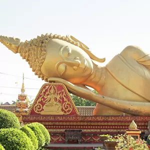 Reclining buddha, Pha That Luang, Vientiane (capital city), Laos