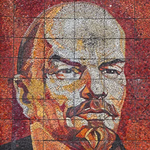 Russia, Black Sea Coast, Sochi, Riviera Park, revolutionary mosaic of Vladimir Lenin