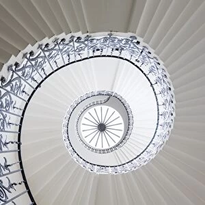 Spiral staircase, The Queens House, Greenwich, London, UK