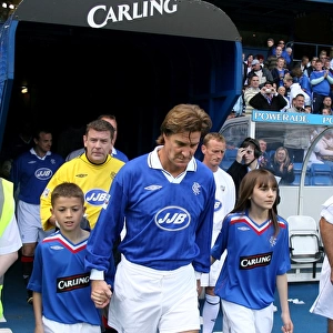 Celebrating Rangers Nine-in-a-Row Anniversary: Rangers Select vs Scottish League Select at Ibrox with Richard Gough as Mascot