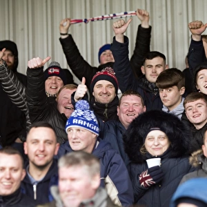 Euphoric Rangers Fans Celebrate Fifth Round Scottish Cup Victory at Ayr United's Somerset Park (2003)