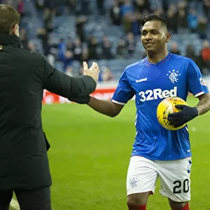 Four-Goal Morelos Leads Rangers to Scottish Cup Victory over Kilmarnock: Steven Gerrard's Celebration at Ibrox Stadium