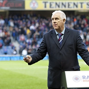 Graham Roberts at Ibrox: Half Time Rising Stars Draw during Rangers 5-0 Victory over Dundee United