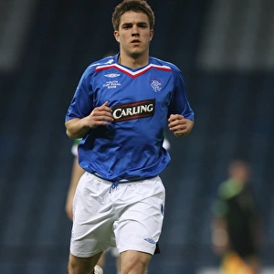 Intense Rivalry: Andrew Little Stares Down Opponent in the 2008 Rangers Youths vs Celtic Youth Cup Final at Hampden Park
