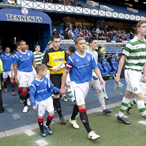 Murdoch and Findlay Lead Out Young Rangers and Celtic Teams in Glasgow Cup Final at Ibrox Stadium (2012)