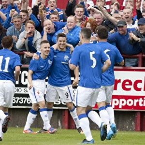 Rangers Andy Little: Celebrating His Goal Against Brechin City in the Ramsden's Cup First Round (1-2)