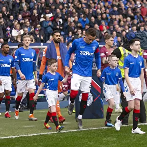 Rangers Captain James Tavernier Kicks Off Scottish Premiership Match at Ibrox Stadium with Mascots