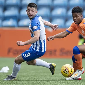 Rangers Dapo Mebude Chases Ball in Intense Kilmarnock Clash - Scottish Premiership at Rugby Park