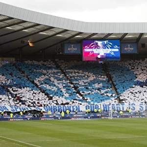 Rangers Fans United: A Sea of Cards at the Betfred Cup Semi-Final, Hampden Park (2003 Scottish Cup Champions)
