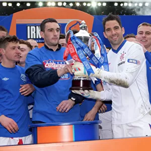 Rangers FC: Celebrating Third Division Victory - Neil Alexander Lifts the Irn-Bru Trophy (1-0 vs Berwick Rangers at Ibrox Stadium)