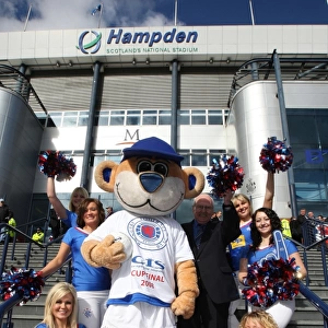 Rangers Football Club: 2008 CIS Cup Final Triumph - Champions Against Dundee United at Hampden Park with Cheerleaders and Broxi Bear