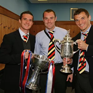 Rangers Football Club: 2008 Scottish Cup Champions - Triumphant Moment with Barry Ferguson, Kris Boyd, and Lee McCulloch