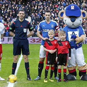 Rangers Football Club: Championship Victory Celebration - Lee Wallace and Mascots at Ibrox Stadium (Scottish Cup Champions 2003)