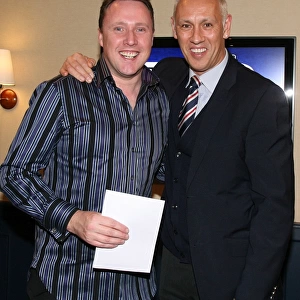 Rangers Football Club Charity Race Night 2008: Mark Hateley Celebrates with Winning Prize Winner