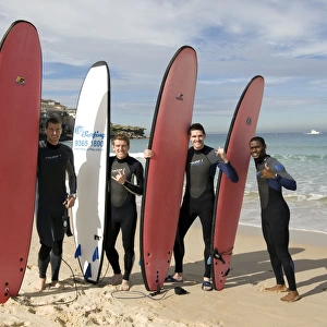 Rangers Footballers Surfing Escapade at Bondi Beach: Broadfoot, Davis, Lafferty, and Edu