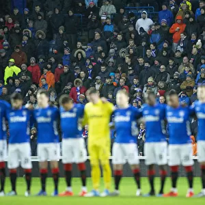 Rangers Honor Eric Caldow: Silent Tribute during Quarter Final Replay against Aberdeen, Scottish Cup, Ibrox Stadium