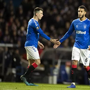 Rangers Jack and Goldson Celebrate: Rangers 2-0 Porto in Europa League Group G at Ibrox Stadium