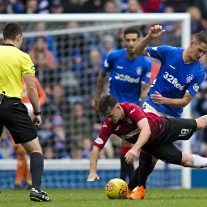 Rangers Katic Holds Off Mullen: Intense Moment at Ibrox Stadium