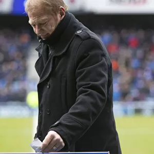 Rangers Legend Jorg Albertz Picks Winning Tickets in Rising Stars Draw at Ibrox Stadium during Rangers vs Kilmarnock, Scottish Premiership Match
