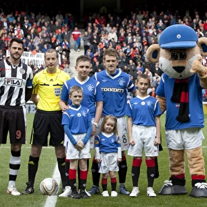 Rangers Steven Davis Celebrates Glory with Mascots after Securing a 3-1 Scottish Premier League Victory at Murray Park