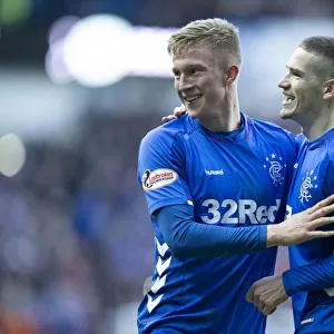 Rangers Triumph: McCrorie and Kent Celebrate Scottish Premiership Victory at Ibrox (Scottish Cup Champions 2003)