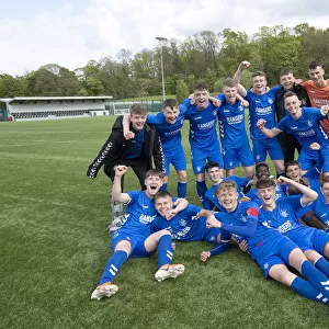 Rangers U18s Celebrate Club Academy Scotland League Title Win Against Hearts at Oriam, Edinburgh