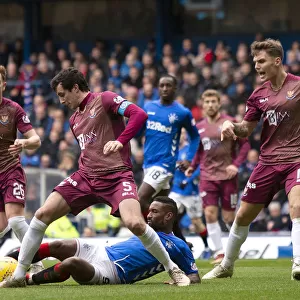 Rangers vs St. Johnstone: Jermain Defoe Fights for Ball in Intense Scottish Premiership Clash at Ibrox Stadium