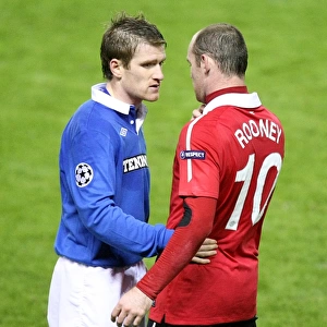 Rooney and Davis: Ibrox Shirt Swap - Rangers vs Manchester United, UEFA Champions League - Group C