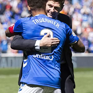 Steven Gerrard and James Tavernier: Rangers Jubilant Celebration after Securing Victory over Celtic at Ibrox Stadium