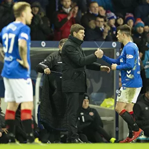Steven Gerrard and Ryan Jack: A Moment of Sportsmanship at Ibrox - Rangers vs Hearts, Scottish Premiership