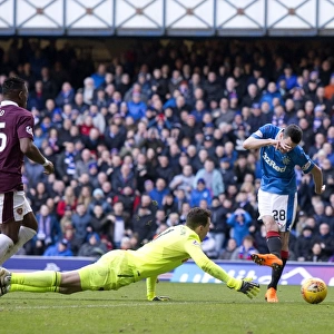 Thrilling Goal: Jamie Murphy's Stunner for Rangers vs. Heart of Midlothian in the Ladbrokes Premiership at Ibrox