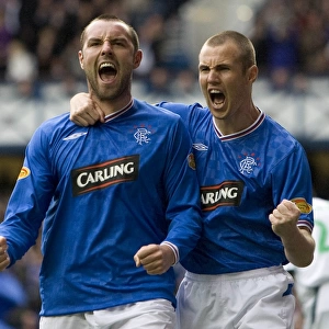 Thrilling Rivalry: Boyd and Miller's Unforgettable Goals for Rangers vs Hibernian (1-1) at Ibrox Stadium, Clydesdale Bank Premier League