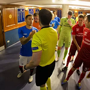 Tunnel Tension: Rangers and FC Ufa Before Europa League Play-Off Clash at Ibrox Stadium