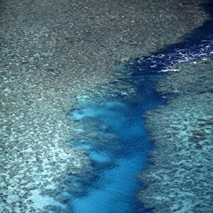 Channel in the reef, Vaimaanga Tapere, Rarotonga, Cook Islands, South Pacific