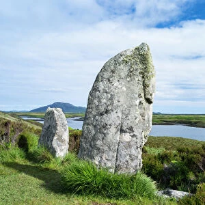 Pobull Fhinn Standing Stones on North Uist in the Outer Hebrides. Europe, Scotland, June