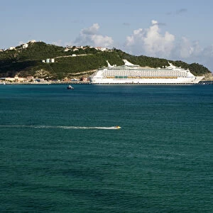 Royal Caribbean cruise ship in port at Great Bay, Philipsburg, St. Maarten (Dutch side of island)