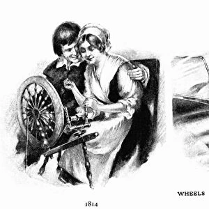 AUTOMOBILE CARTOON, 1914. Wheels. American magazine cartoon, 1914