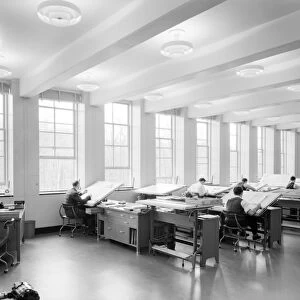 BELL LABORATORY, 1942. The drafting room at the Bell Telephone Laboratory in Murray Hill