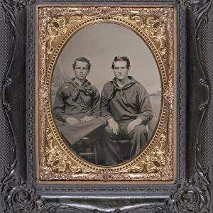 CIVIL WAR: SAILORS, c1863. Portrait of two Union sailors. Tintype, c1863