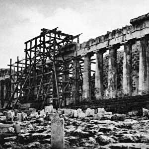 GREECE: PARTHENON. Undergoing reconstruction, c1905