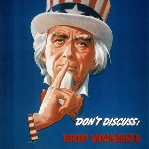 I m Counting On You! American World War II poster featuring Uncle Sam warning of the dangers of careless talk