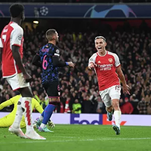 Arsenal Celebrate First Goal Against Sevilla in 2023-24 Champions League