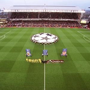 The Arsenal and Villarreal line up before the match, the last floodlit match at Highbury