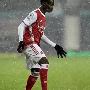Arsenal's Bukayo Saka in Action against West Bromwich Albion - Premier League 2020-21