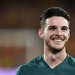 Arsenal's Declan Rice Reacts Ahead of RC Lens Clash in UEFA Champions League Group Stage, 2023-24
