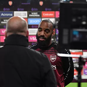 Arsenal's Lacazette Post-Match Interview: Empty Emirates Stadium, Arsenal v Liverpool (2019-20)