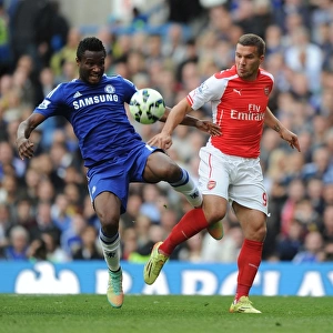 Clash at Stamford Bridge: Podolski vs. Mikel Obi - A Football Battle