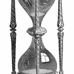 16th century hourglass: 19th century engraving