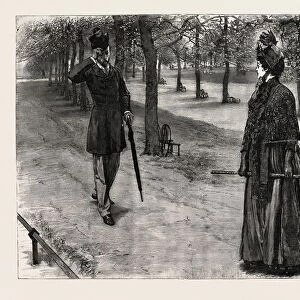 DRAWN BY W. SMALL, IN THE PARK, Engraving 1890